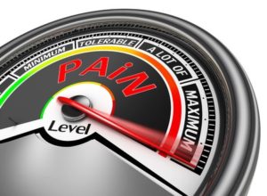 pain level conceptual meter indicate maximum, isolated on white background