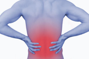35901709 - rear view of muscular man with backache over white background